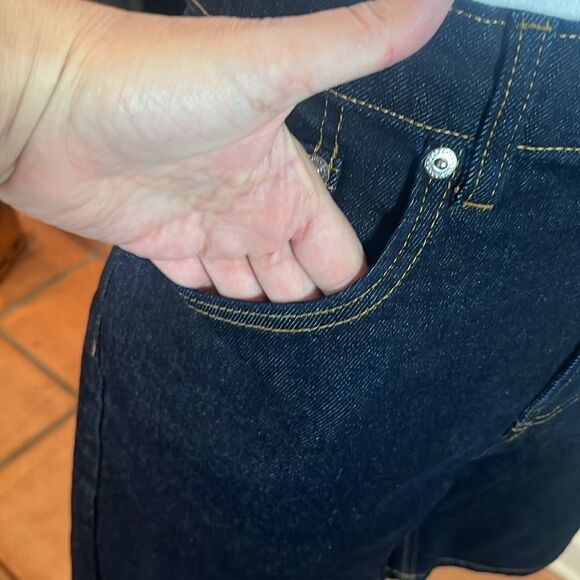 Zara Indigo Denim Bermuda Shorts, size 32 - Picture 3 of 7